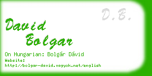 david bolgar business card